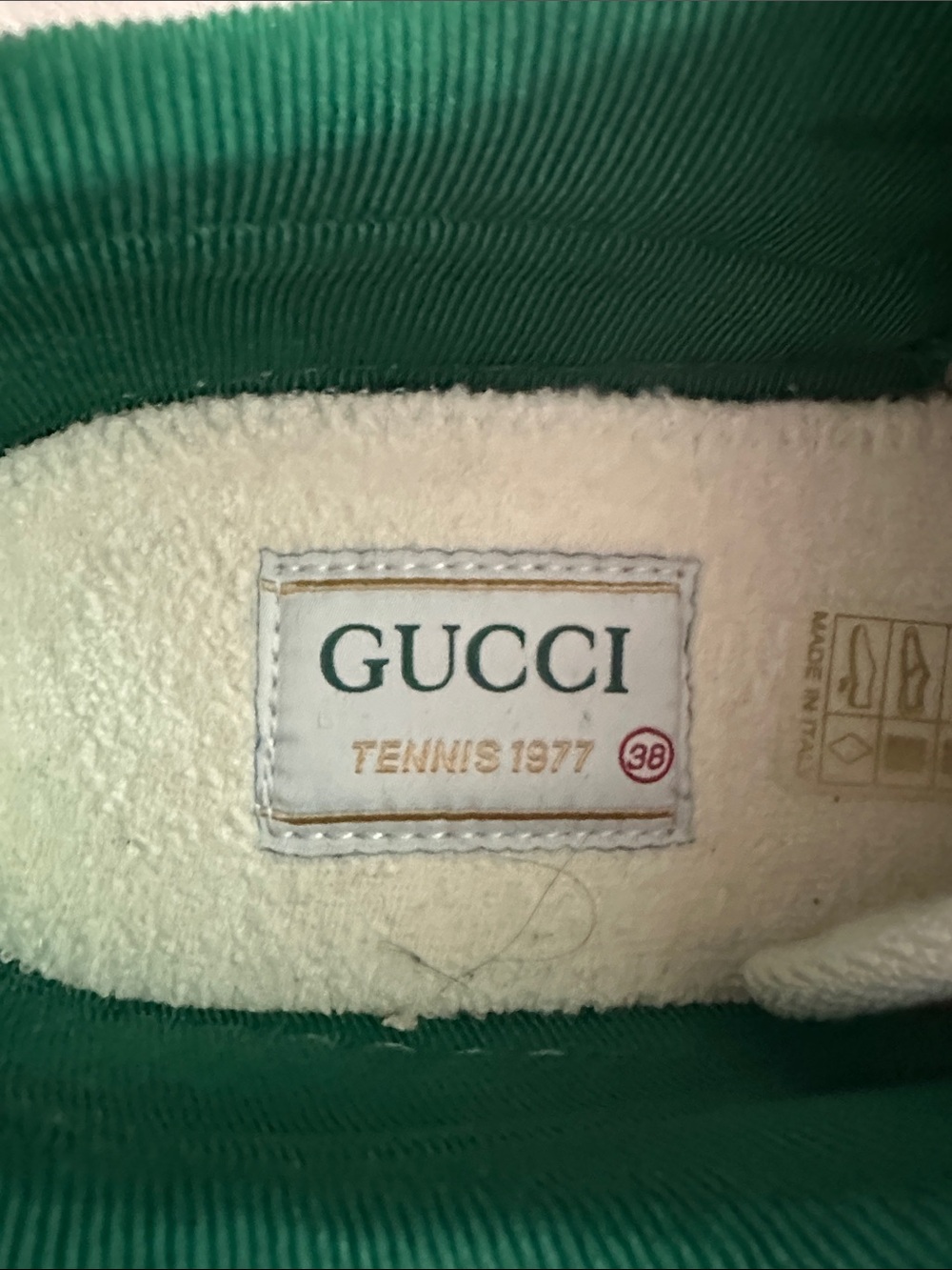 Gucci Tennis 1977 GG Knit Sneakers Red Green Wool Size 38 - Picture 5 of 6